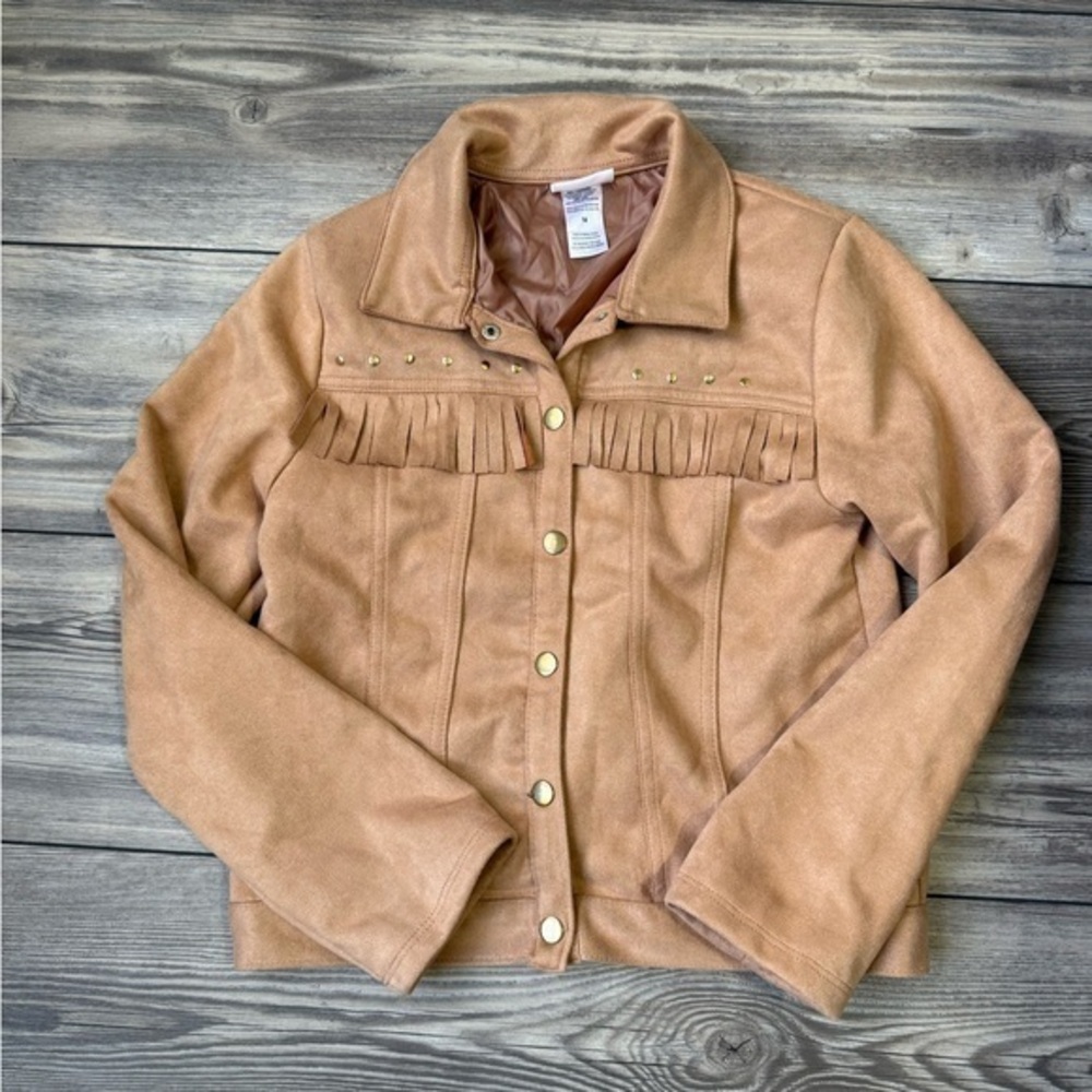 Little Lass Cowgirl Jacket Light Brown With Snap Button Down Girl’s Size 14